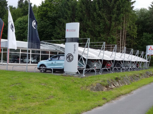 Covered car sales area<br/><span>Autohaus Poprask GmbH</span>